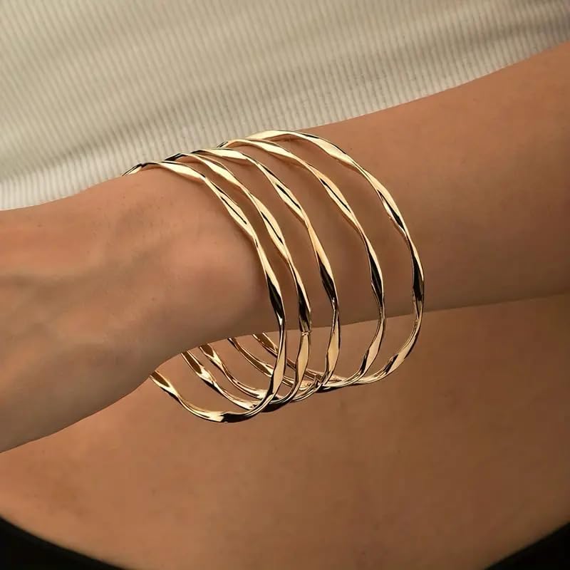 RINTOLER Store 16Pcs Gold Bangle Bracelets for Women - Multi Layer Stackable Textured Bracelets Boho Jewelrys Set. - Image 2